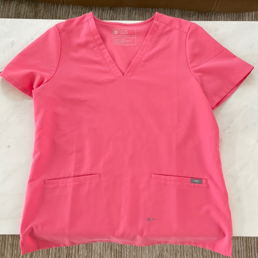 Pink figs medium scrub top